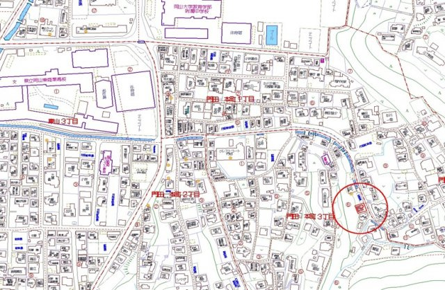 中区門田本町３丁目の周辺