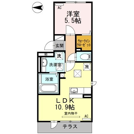 熊本市東区長嶺東５丁目のアパートの間取り