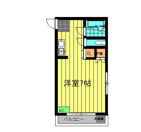 熊本市中央区渡鹿５丁目の賃貸マンションの間取り