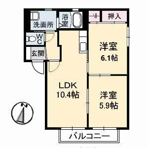 【間取り】 | レスポワール小島　Ｂ