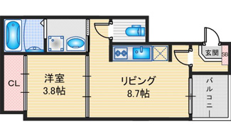 【間取り】 | Seven season 八田 | 略図の為、現状優先