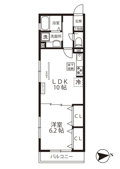 【間取り】 | YAMANE/ヤマネ | 1LDKタイプはキッチンと寝室を分けたい方におすすめです☆カップルさんや新婚さんにも大人気！なんと言っても角部屋・二面採光なのが嬉しい♪