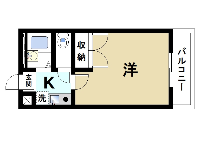 レオパレスナカノの間取り|お一人暮らしにピッタリの1Ｋのお部屋です。
