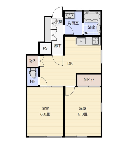 【間取り】 | ラ・ボヌール | 和室➡洋室へ　リフォーム済♪