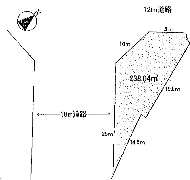 日高市猿田　建築条件なし売地　JR川越線『高麗川駅』徒歩6分　【高麗川小学区】の土地図|敷地238.04㎡（72坪）