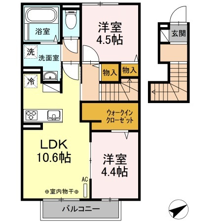 【間取り】 | Green Park Cosmos | 2LDKのお部屋です