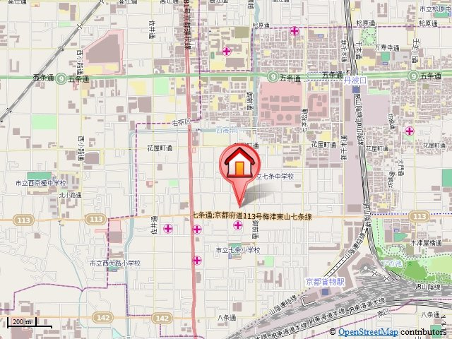 カスタリア京都西七条（旧サムティ京都西大路North）の地図