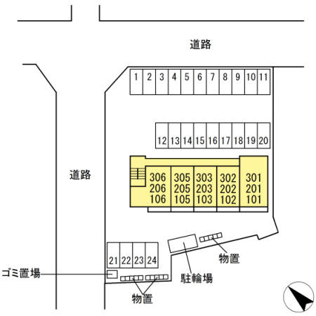 プラネージュⅡの区画図