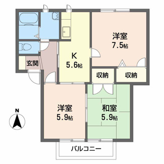 【間取り】 | 葛城gardensC