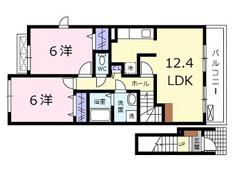 広島市安佐北区可部南１丁目のアパートの間取り