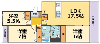 【間取り】 | ウェルフォート甲子園六番町