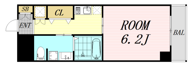 十三本町ウインズマンション2　仲介手数料無料の間取り