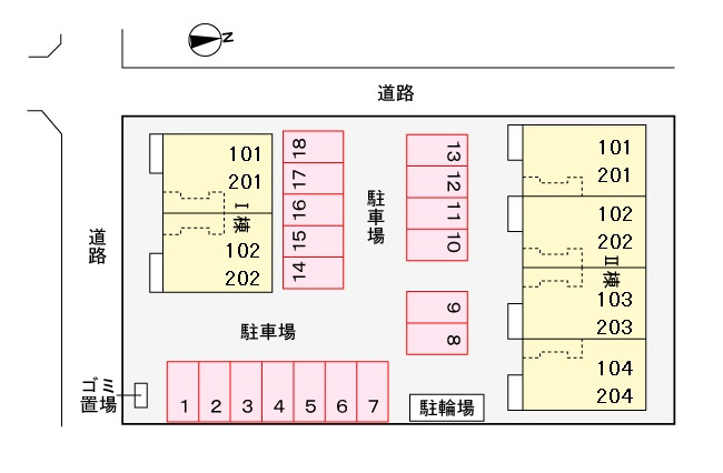 リーブル　プラースⅡの区画図