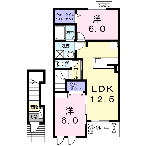 リーブル　プラースⅡの間取り