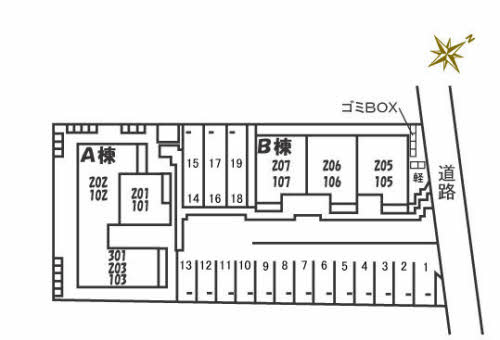 ジュネス・アニー　Aの区画図