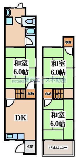 【間取り】 | 福万寺町南３丁目貸家