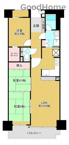 【間取り】 | シャルマンコーポ神戸花山 | シャルマンコーポ神戸花山(GoodHome)