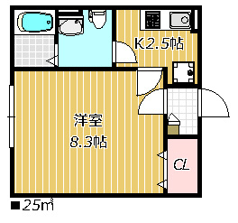 【間取り】 | ｒａｐａ船橋 | 8帖以上の居室で独立洗面台があるお部屋です