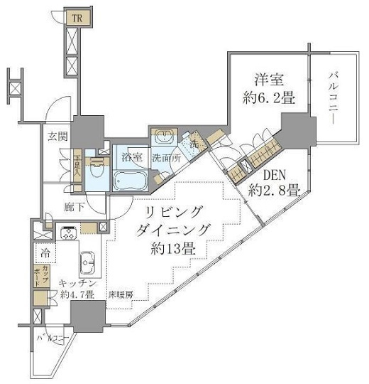 台東区池之端１丁目の賃貸マンションの間取り
