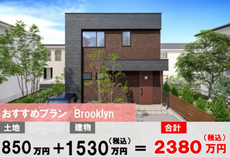 【土地図＋建物プラン例】 | 群馬県高崎市井出町 売地　D区画 | ３LDKプラン。その他プランもございます。