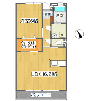 【間取り】 | エトワール新涯 | １ＬＤＫ