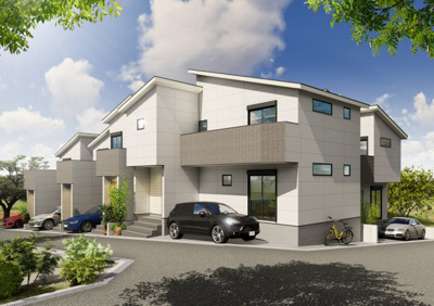 【外観パース】 | サンスクエア千里丘中　新築戸建て | 吹田市千里丘中で限定5区画
販売中！！