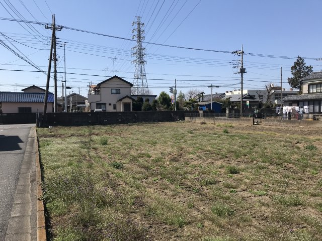 鴻巣市箕田の売地の外観|南東側道路から撮影