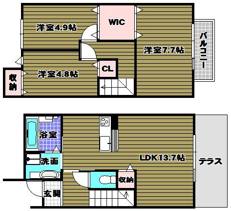 クリスタルハイツ原山台の間取り