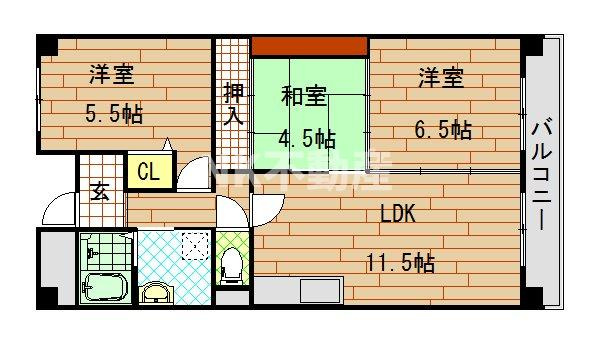 【間取り】 | アンドユーイワキ東大阪（長田賃貸） | 間取りです