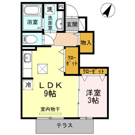 熊本市東区新外４丁目のアパートの間取り