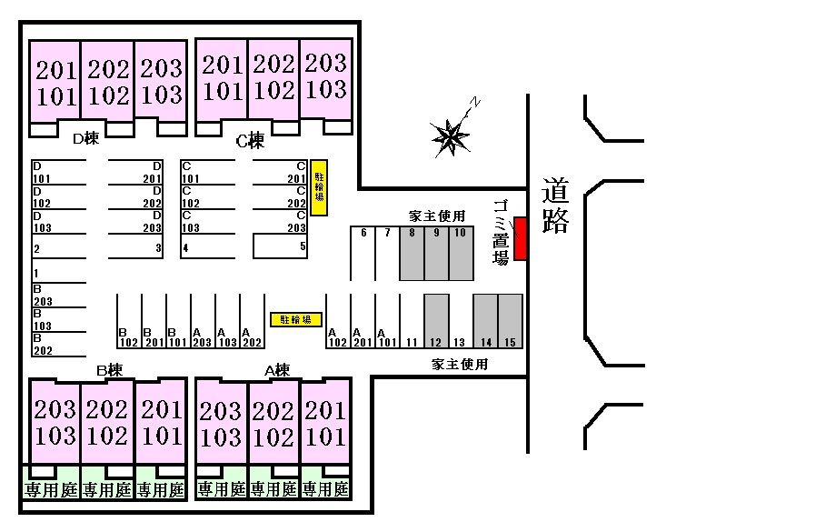 シャルマンＡの区画図
