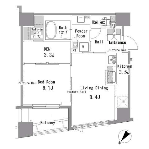 【間取り】 | パークアクシス日本橋浜町