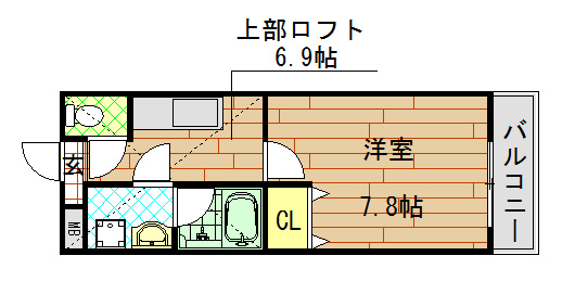 【間取り】 | エスティームⅡ番館（八戸ノ里賃貸） | 間取りです