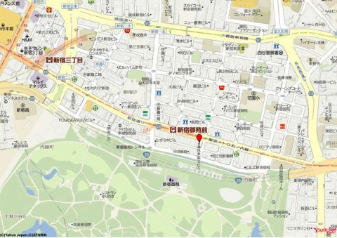 新宿区新宿１丁目の事務所の地図