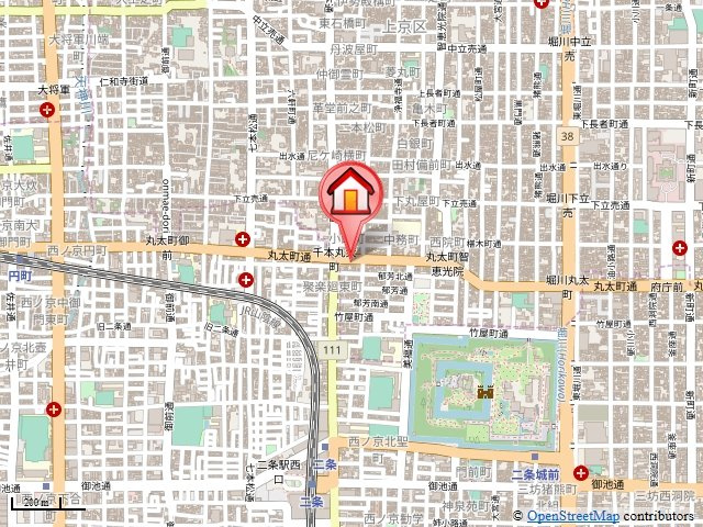 VERTICAL二条城北（ヴェルティカル二条城北）の地図