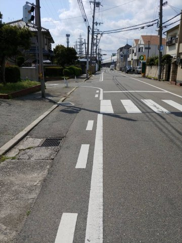下坂部事業用売地の前面道路含む現地写真|西側