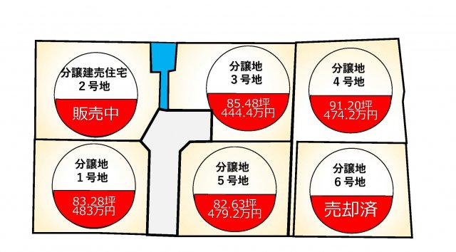 かずやタウン　黒木町本分分譲地の土地図
