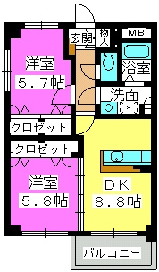 クレスト大善寺【10,000円キャッシュバック対象物件】の間取り
