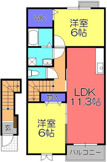 【間取り】 | クレール聖徳B