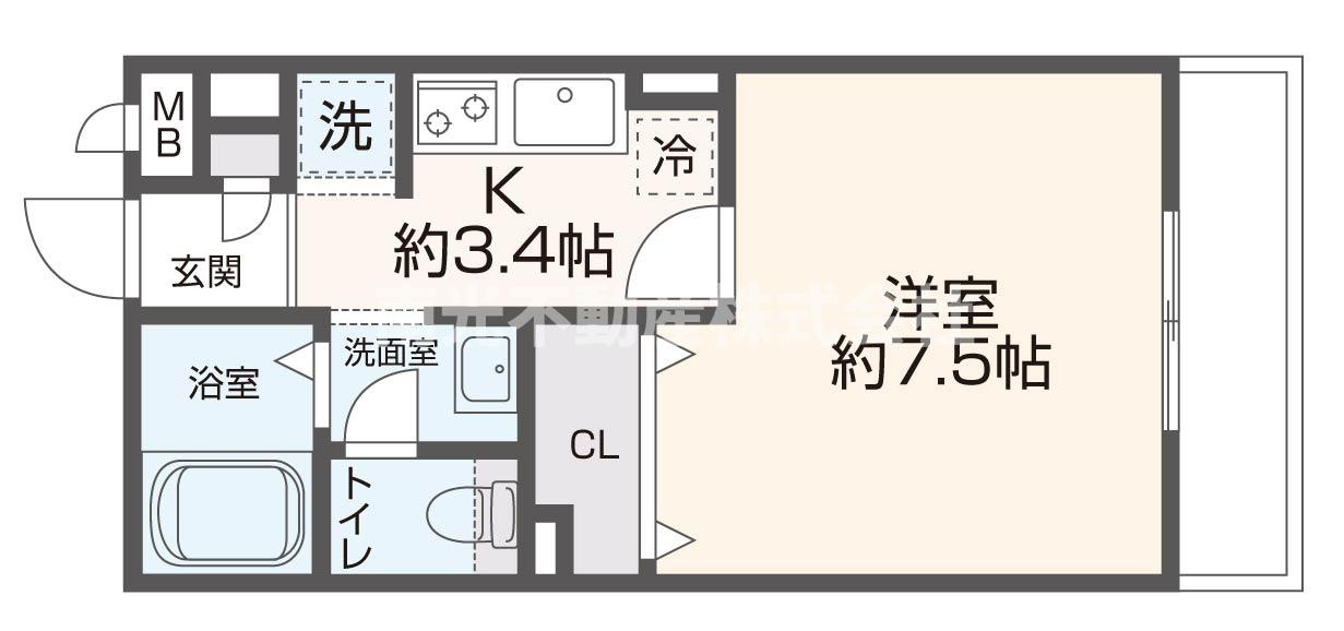 エクレール上小阪　(近大　一人暮らし)の間取り