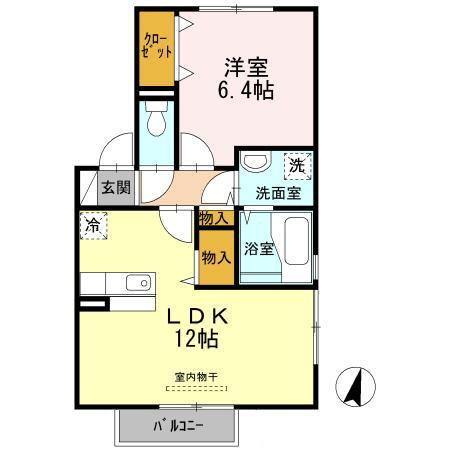 熊本市中央区大江４丁目のアパートの間取り