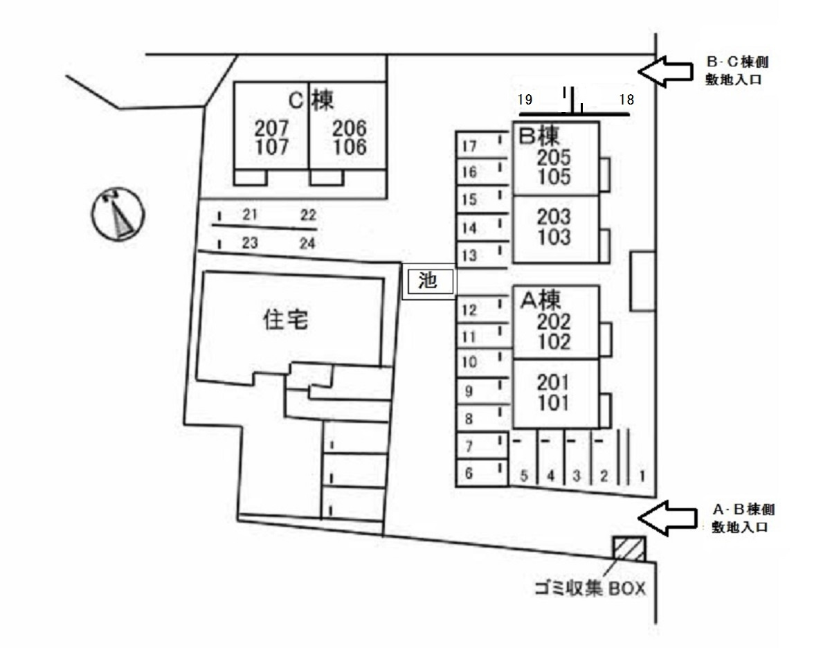 フェリーチェ　A棟の区画図