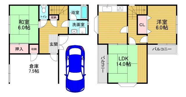 春日戸建の間取り