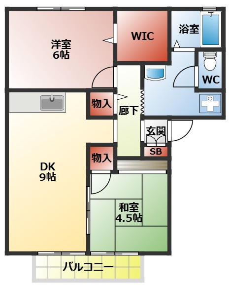 グリーンバレーＡ棟の間取り