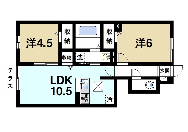 メゾン　ダンデリオンの間取り|2LDK