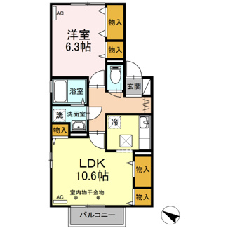【間取り】 | ボナールA(鰍沢)