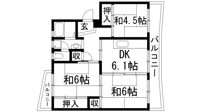 【間取り】 | 中山五月台23号棟