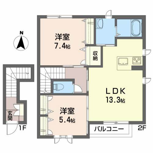 シャーメゾン南仙北Bの間取り