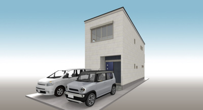 【外観パース】 | 高知市三園町売地 | 建物プランパース図