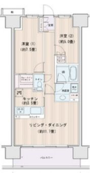 江東区豊洲３丁目の賃貸マンションの間取り